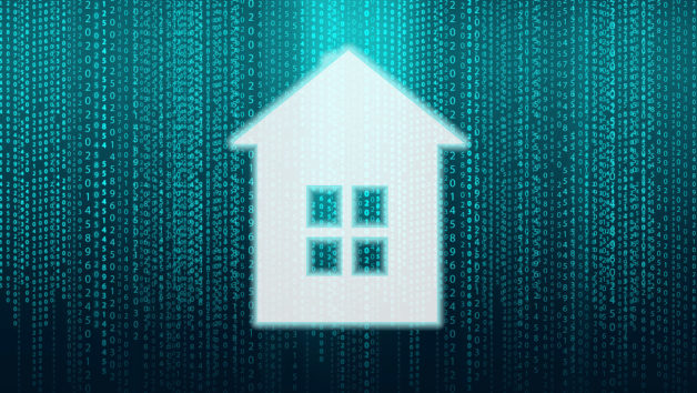 house icon over blue background