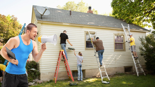 people doing repairs on their house