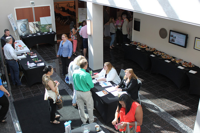 Participants checking-in for an event