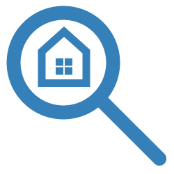 house magnifying glass icon