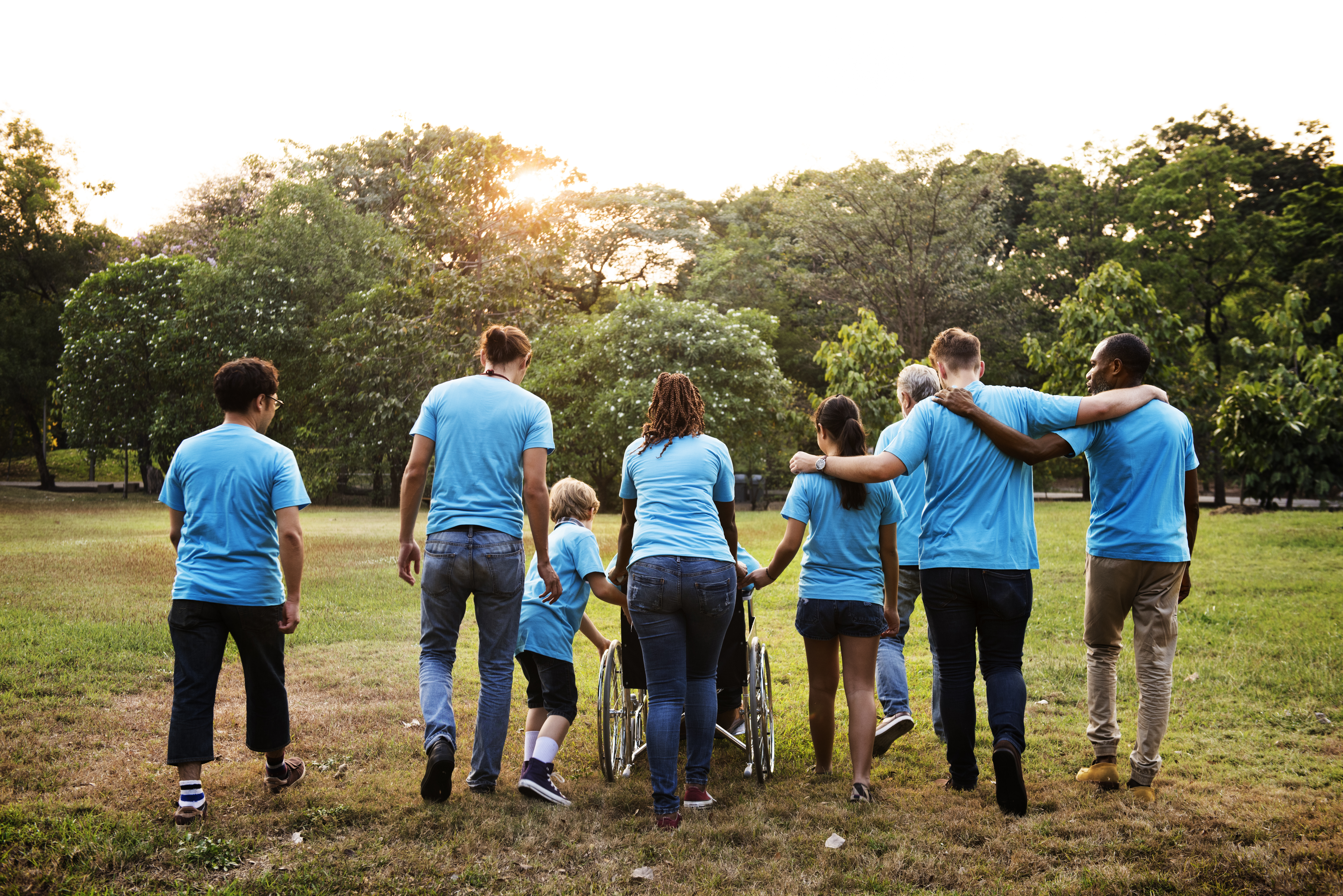 Diverse group of volunteers