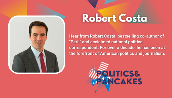 Hear from Robert Costa, bestselling co-author of "Peril" and acclaimed national political correspondent. For over a decade, he has been at the forefront of American politics and journalism.