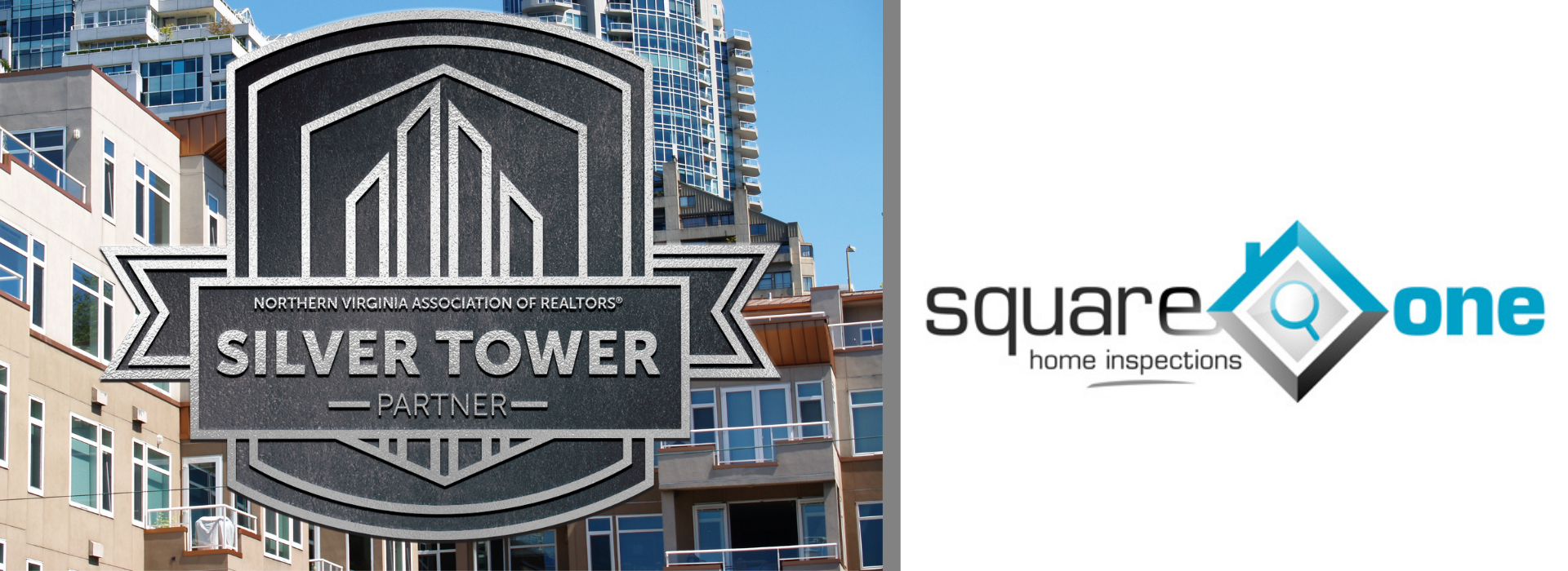 square one silver tower banner