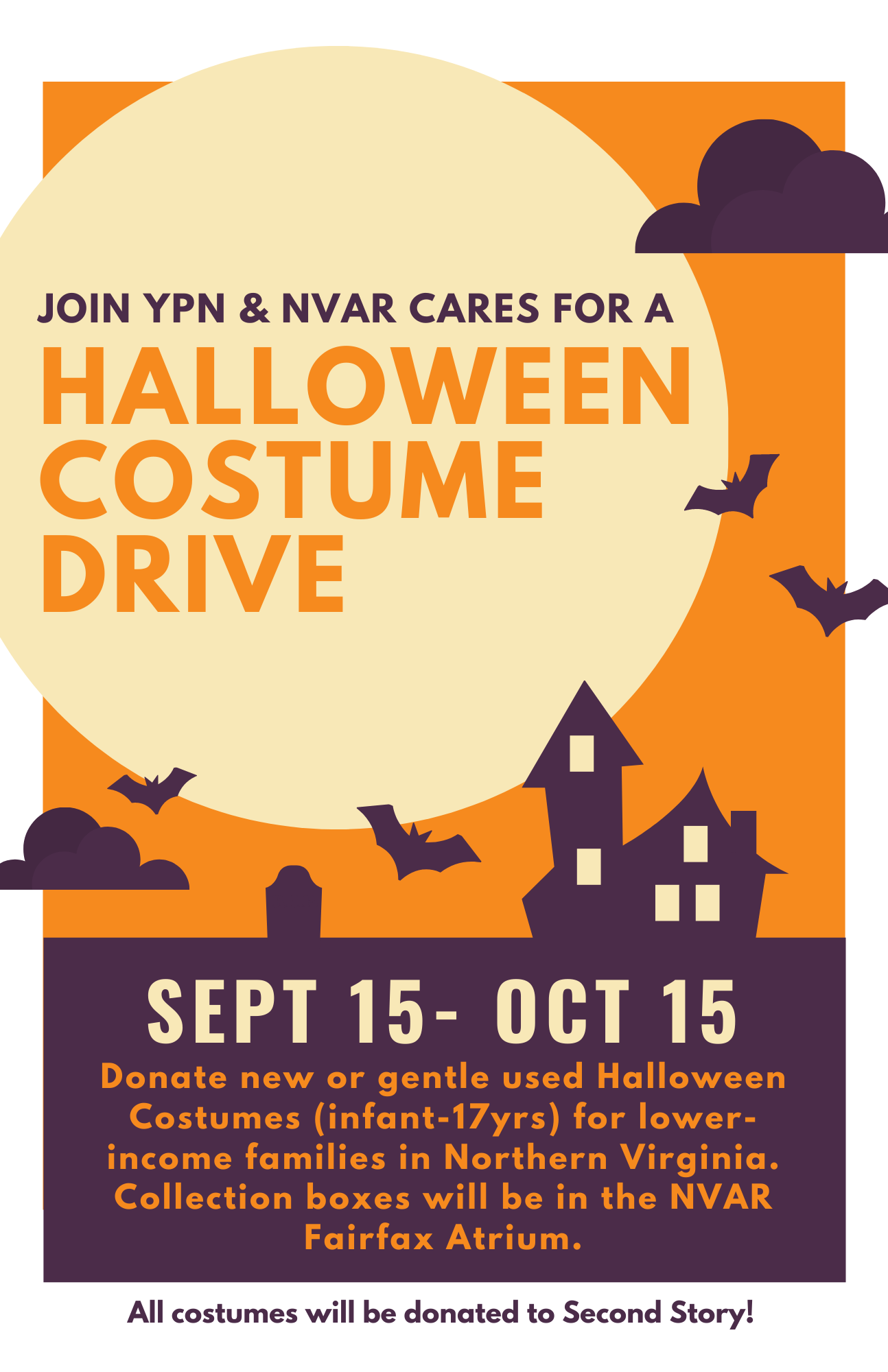 YPNCARES Halloween Costume Drive Flyer