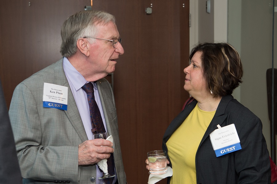 Ken Plum (D) and Signe Friedrichs discuss issues