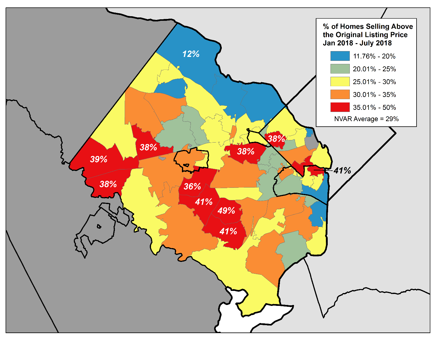 Figure 4-Percentage of Home Sales that Sold Above the OLP ZIP Figure 4-Percentage of Home Sales that Sold Above the OLP ZIP