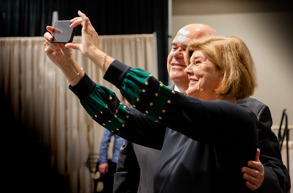 Ann Compton selfie with Nicholas Lagos