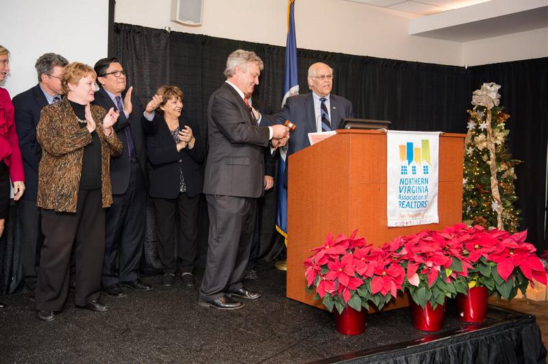 bob Adamson taking the oath of office