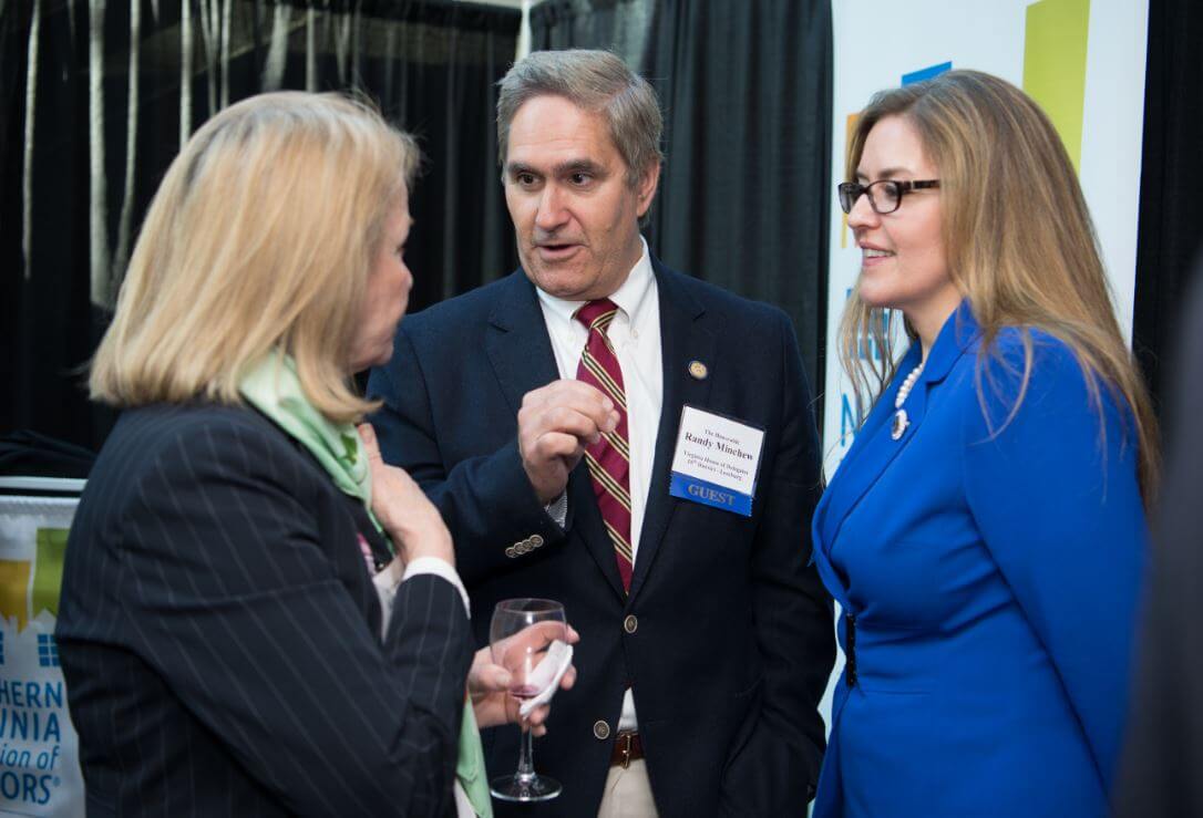 Delegates and Senator Jennifer Wexton (D) enjoy a post-legislative session reunion.