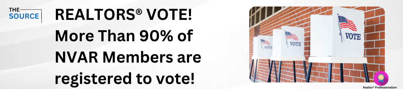 REALTORS® VOTE!  More Than 90% of NVAR Members are registered to vote! - Image
