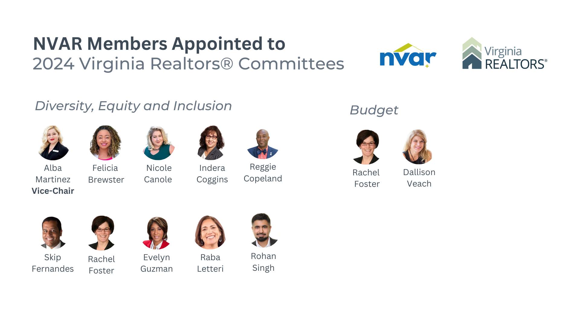 NVAR Members Appointed to 2024 Virginia REALTORS® Committees - Image