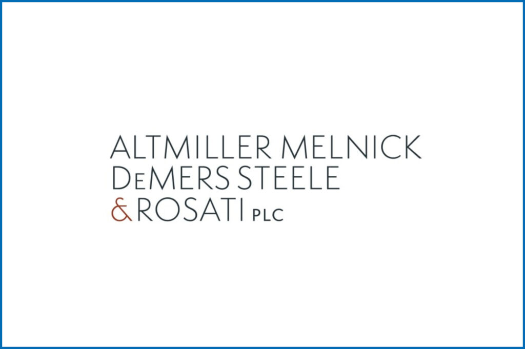 The image displays a logo with the text "ALTMILLER MELNICK DeMERS STEELE & ROSATI PLC" on a plain white background.