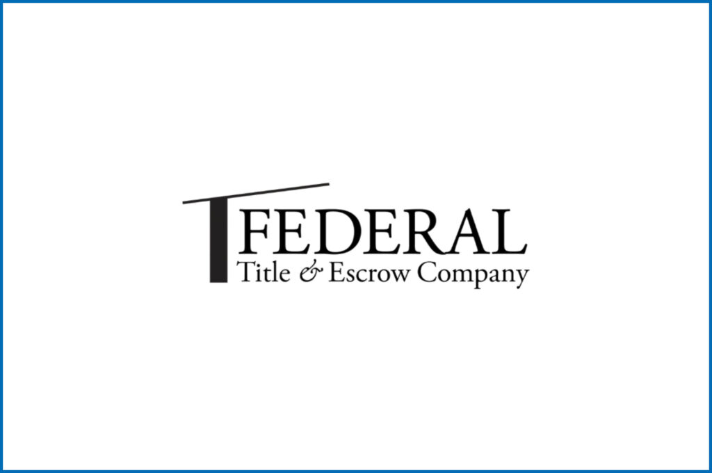 Logo of Federal Title & Escrow Company featuring stylized text against a plain white background. No landmarks or historical buildings present.