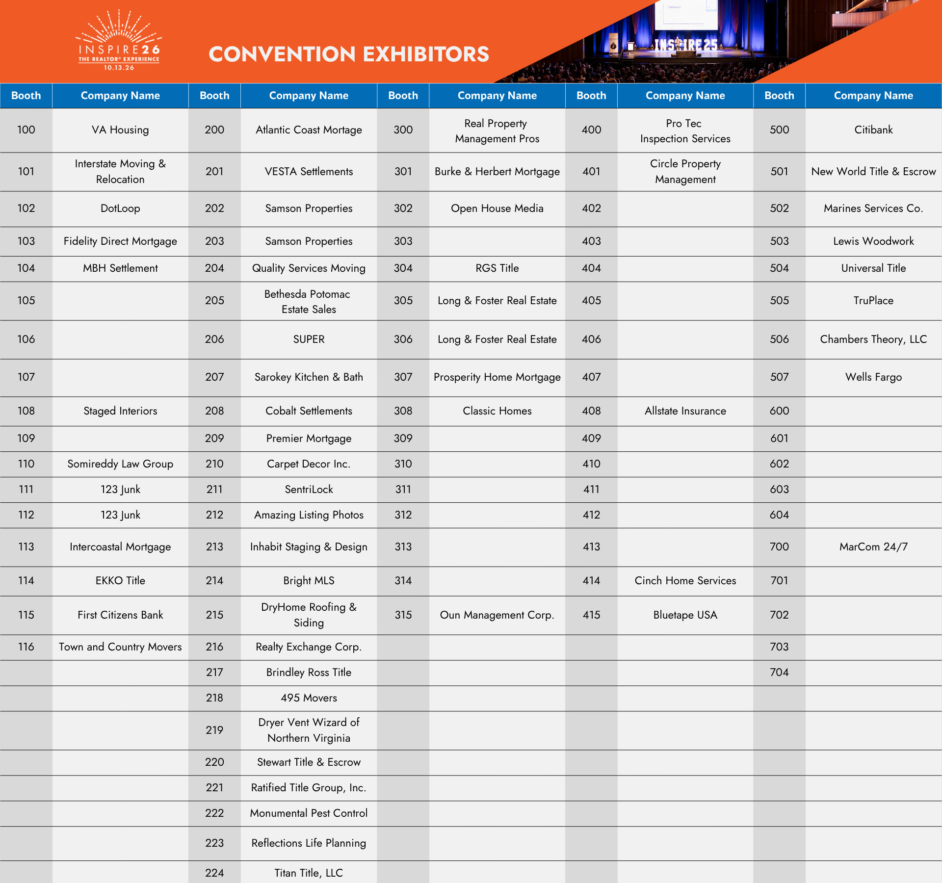 Convention 2026 Exhibitors and Sponsors - Image