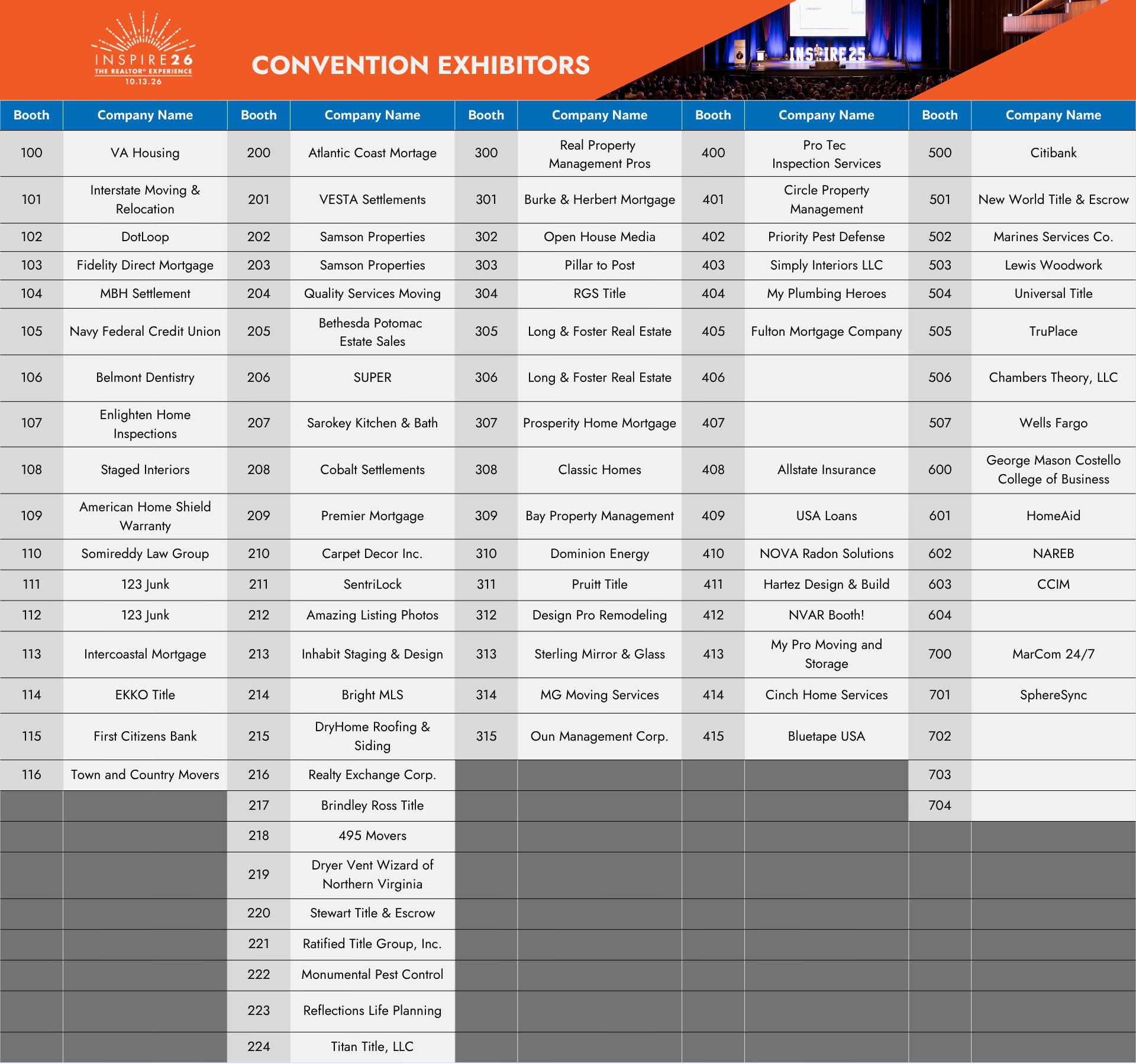 Convention 2026 Exhibitors and Sponsors - Image